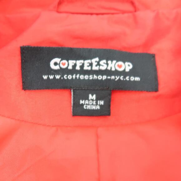 Vintage Y2K Coffeeshop red mid length raincoat jacket M - Picture 5 of 8